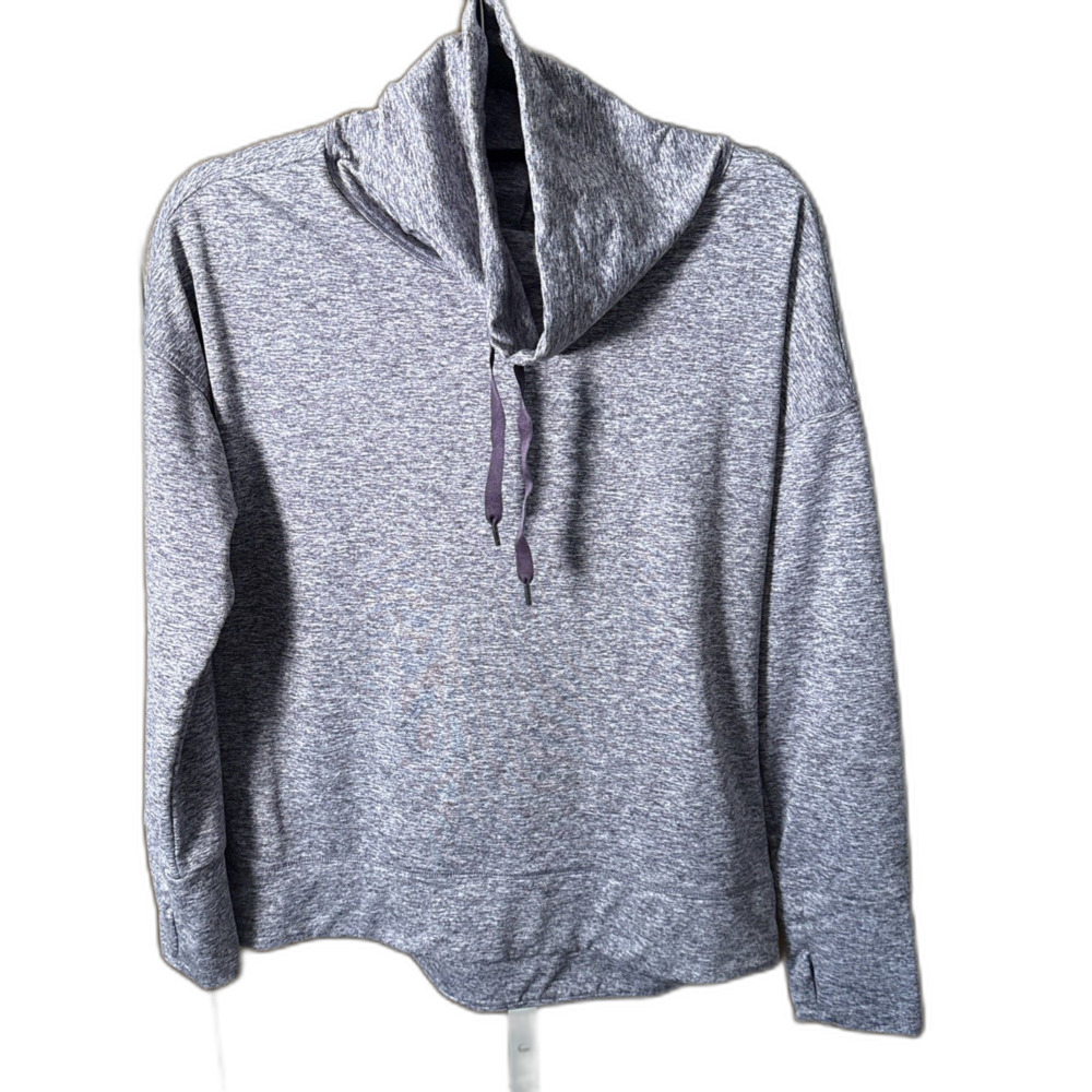 Apana Soft Heather Purple Cowl Neck Pullover Lightweight Sweatshirt Size Large